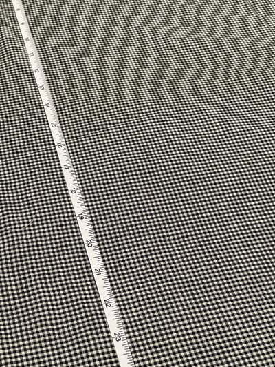 Black and white plain gingham checks yarn-dyed fabric, with very small checks.