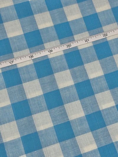 Blue and white plain buffalo yarn-dyed fabric.