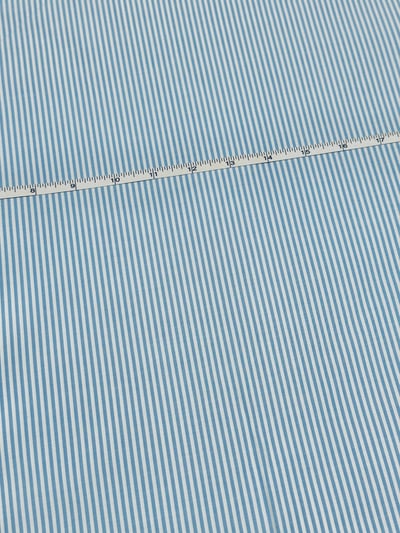 Sky blue and white candy stripe yarn-dyed fabric.